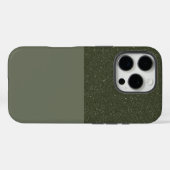 Top Glitter Moss Green iPhone 16 Hoesje – Aanpasse (Achterkant (horizontaal))