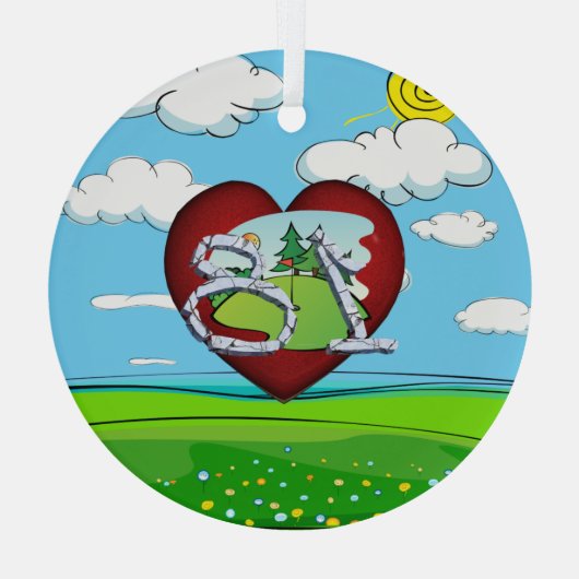 TOP Golf 18 Glass Ornament (Achterkant)