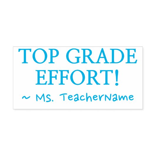 "TOP GRADE EFFORT!" Leraar Rubber Stamp Zelfinktende Stempel (Design)