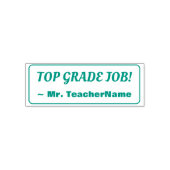 "TOP GRADE JOB!" + Aangepaste onderwijsnaam Zelfinktende Stempel (Design)