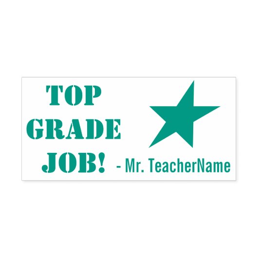 "TOP GRADE JOB!" + Rubberstempel Tutor Zelfinktende Stempel (Design)