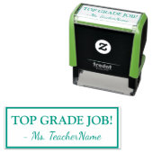 "TOP GRADE JOB!" Tutor Feedback Rubber Stamp Zelfinktende Stempel (In situ)