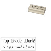 "Top Grade Work!" + Rubber Stamp naam leraar Rubberstempel (Gestempeld)