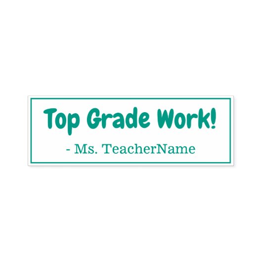 "Top grade Work" + Tutor Name Rubber Stamp Zelfinktende Stempel (Design)