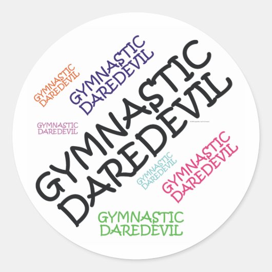 TOP Gymnastics Dareduivel Ronde Sticker (Voorkant)