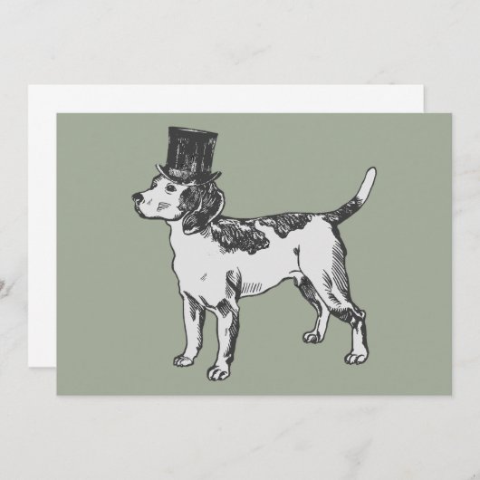Top Hat Beagle hond eigenzinnig grillig Kaart (Voorkant / Achterkant)