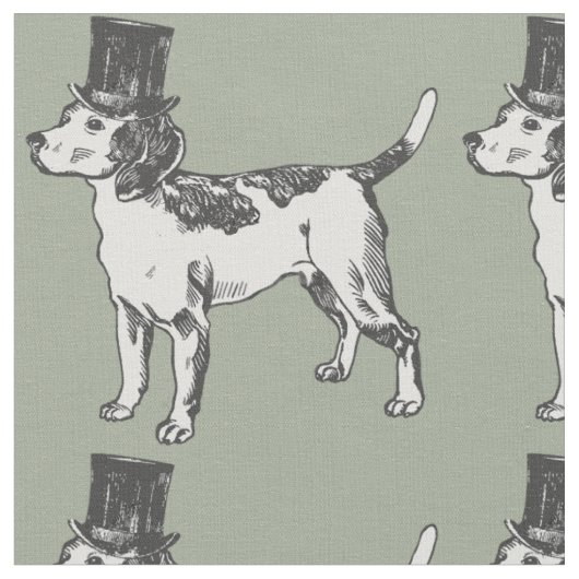 Top Hat Beagle hond eigenzinnig grillig Stof (Close Up)