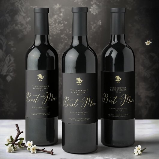 Top Hat Best Man Chic Wedding Minimalist Proposal Wijn Etiket