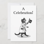 Top Hat Cat Aangepaste Uitnodiging Sjabloon (Voorkant)