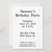 Top Hat Cat Aangepaste Uitnodiging Sjabloon (Achterkant)