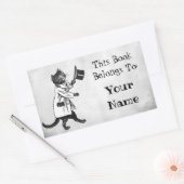 Top Hat Cat Custom Bookplate Sticker (Envelop)
