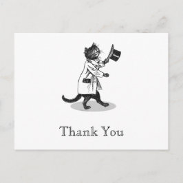 Top Hat Cat Custom Dank u Briefkaart