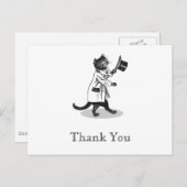 Top Hat Cat Custom Dank u Briefkaart (Voorkant / Achterkant)