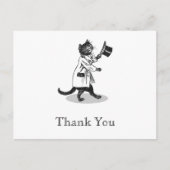 Top Hat Cat Custom Dank u Briefkaart (Voorkant)
