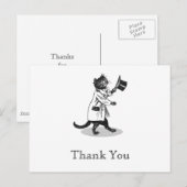 Top Hat Cat Custom Dank u Briefkaart (Voorkant / Achterkant)