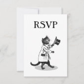Top Hat Cat Custom RSVP uitnodiging (Voorkant)