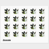 Top Hat Chicken Quartet Vierkante Sticker (Vel)