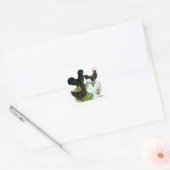 Top Hat Chicken Quartet Vierkante Sticker (Envelop)