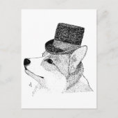 Top Hat Corgi Briefkaart (Voorkant)
