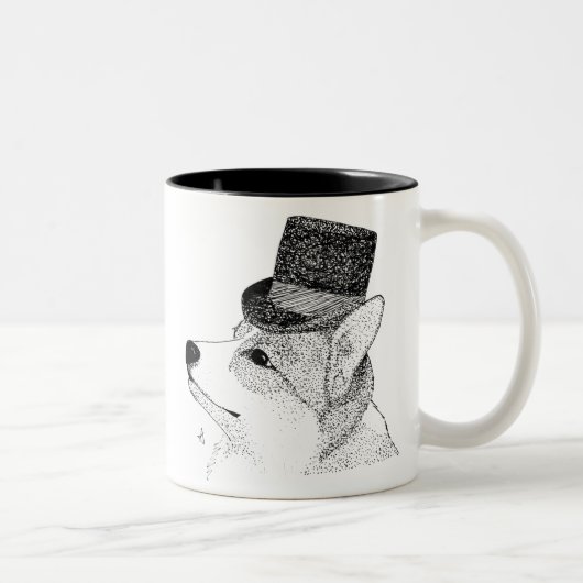Top Hat Corgi Tweekleurige Koffiemok (Rechts)