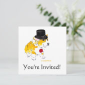 Top Hat Corgi-uitnodigingen Kaart (Staand voorkant)