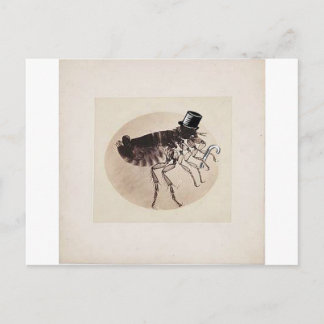 Top Hat en Cane Flea Briefkaart