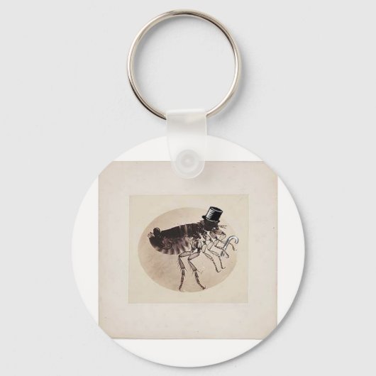 Top Hat en Cane Flea Sleutelhanger (Voorkant)