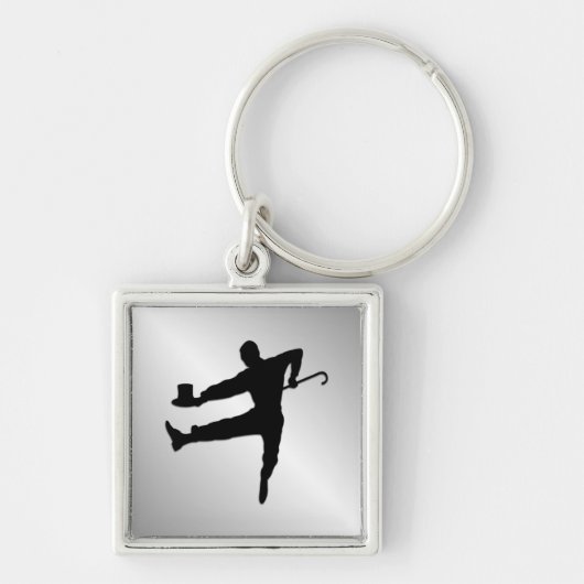 Top Hat en Cane Tap Dancer Sleutelhanger (Voorkant)