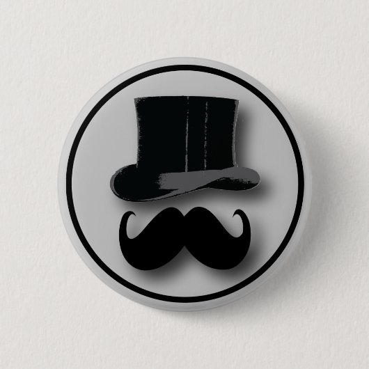 Top Hat en Mustache Button (Voorkant)