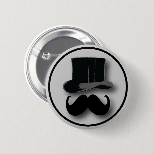Top Hat en Mustache Button (Voorkant /achterkant)