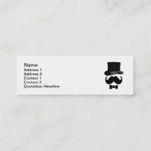 Top Hat en Mustache Mini Visitekaartje