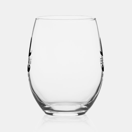 Top Hat en Mustache Wijnglas Zonder Voet (Links)