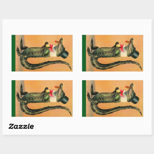 Top Hat Gator Rechthoekige Sticker (Vel)