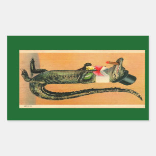 Top Hat Gator Rechthoekige Sticker
