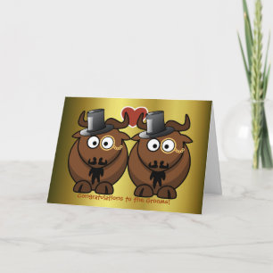 Top Hat Gnu Gay Wedding Kaart voor Grooms