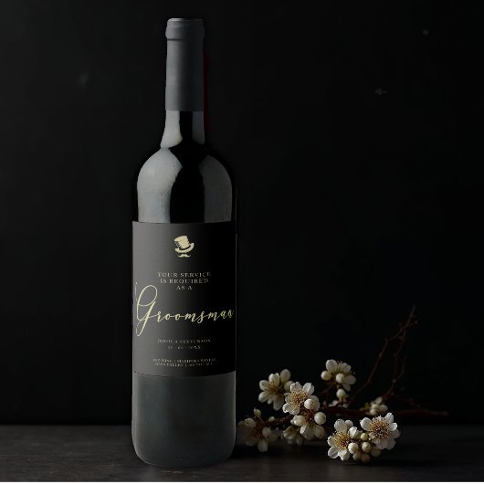 Top Hat Groomsman Chic Wedding Minimalist Proposal Wijn Etiket