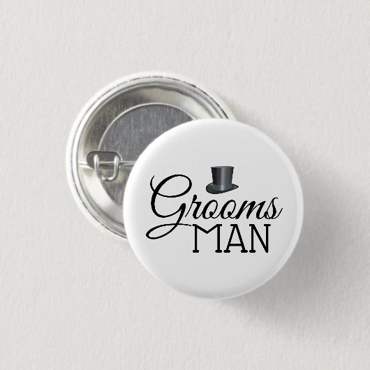 Top Hat Groomsman Weddings Button Badges (Voorkant /achterkant)