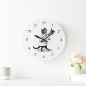 Top Hat Kat Wandklok Zwart Nummers (Huis)