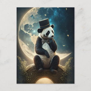  Top Hat Moon Panda Beer Briefkaart