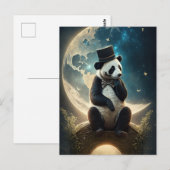  Top Hat Moon Panda Beer Briefkaart (Voorkant / Achterkant)