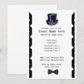 Top Hat Party nodigt uit Kaart (Voorkant / Achterkant)