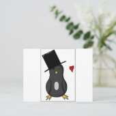 Top Hat Penguin Briefkaart (Staand voorkant)