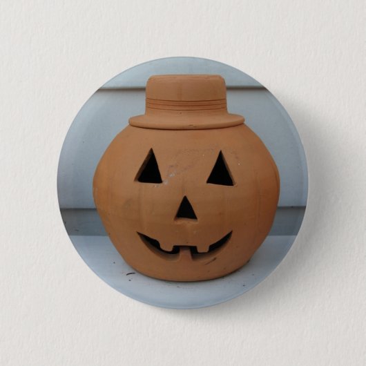 Top Hat Pumpkin Ronde Button 5,7 Cm (Voorkant)