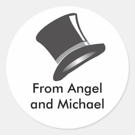 Top Hat Ronde Sticker (Voorkant)