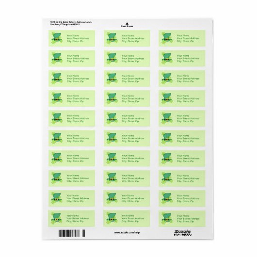 Top Hat Shamrocks Lime Green Sticker (Full Sheet)