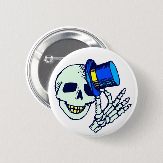Top Hat Skeleton Button (Voorkant /achterkant)