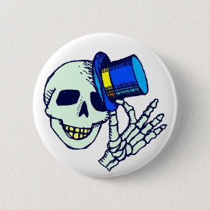 Top Hat Skeleton Button