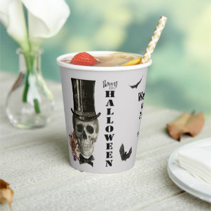Top Hat Skull Halloween Party Papieren Bekers