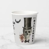 Top Hat Skull Halloween Party Papieren Bekers (Achterkant)