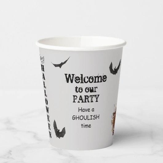 Top Hat Skull Halloween Party Papieren Bekers (Links)